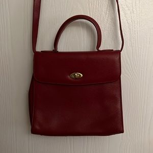 Vintage Red Pebble Leather Coach Crossbody Bag - Madison Biltmore - No. M5E-4417